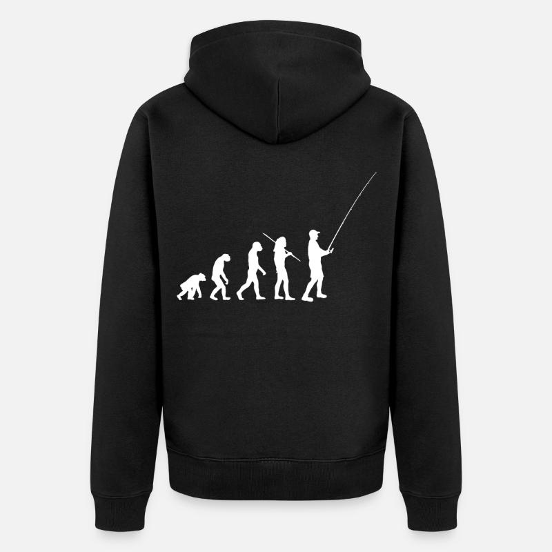 Évolution - pêche et pêche à la ligne - Veste à capuche bio Premium Unisexe - noir