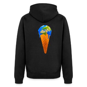Glace au réchauffement climatique - Veste à capuche bio Premium Unisexe - noir - Dos - Nico (187cm)