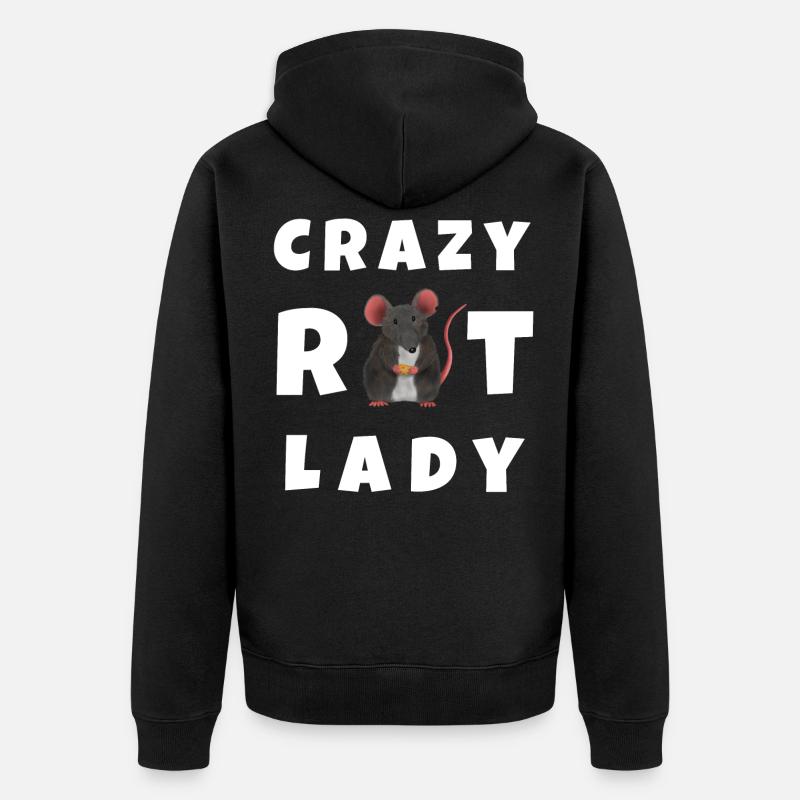Dame de rat fou - Veste à capuche bio Premium Unisexe - noir