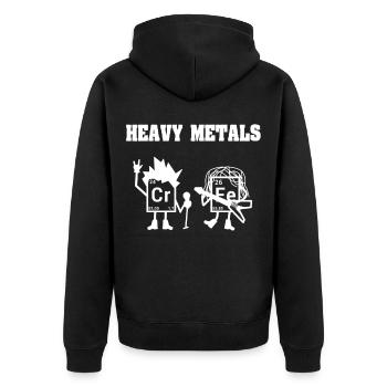 Heavy Metals Chemie Schwermetalle Ella Lopez Nerds - Unisex Premium Bio Zip Hoodie - Schwarz - Hinten - Nico (187cm)