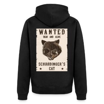 Wanted schrödingers katze dead and Alive Cat - Unisex Premium Bio Zip Hoodie - Schwarz - Hinten - Nico (187cm)