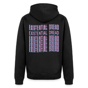Existential Dread product Retrowave Aesthetic - Unisex Premium Organic Zip Hoodie - black - Back - Nico (187cm)