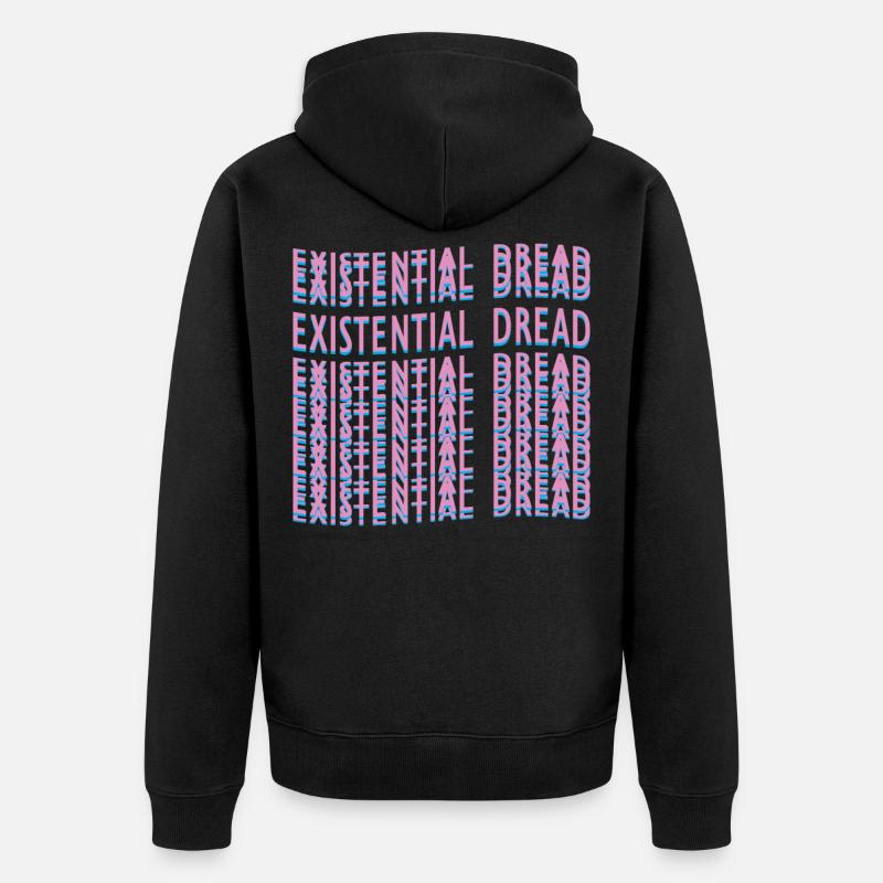 Existential Dread Produkt Retrowave Ästhetik - Unisex Premium Bio Zip Hoodie - Schwarz