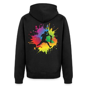 Scooter kick scooter - Unisex Premium Organic Zip Hoodie - black - Back - Nico (187cm)