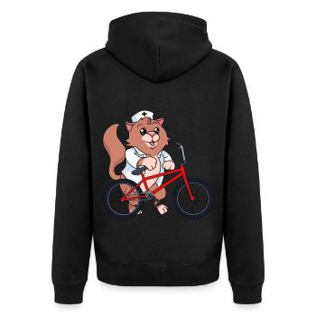 Infirmière Chat Urgence BMX Utiliser Vélo Médecin - Veste à capuche bio Premium Unisexe - noir - Dos - Nico (187cm)