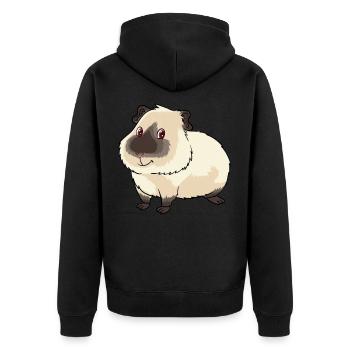 Mignon propriétaire de cochon d'Inde de l'Himalaya et - Veste à capuche bio Premium Unisexe - noir - Dos - Nico (187cm)