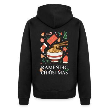 Ramen Noël - Ramen laid Noël - Veste à capuche bio Premium Unisexe - noir - Dos - Nico (187cm)
