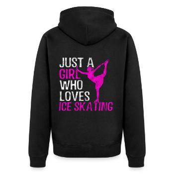 eiskunstlauf Mädchen - Unisex Premium Bio Zip Hoodie - Schwarz - Hinten - Nico (187cm)