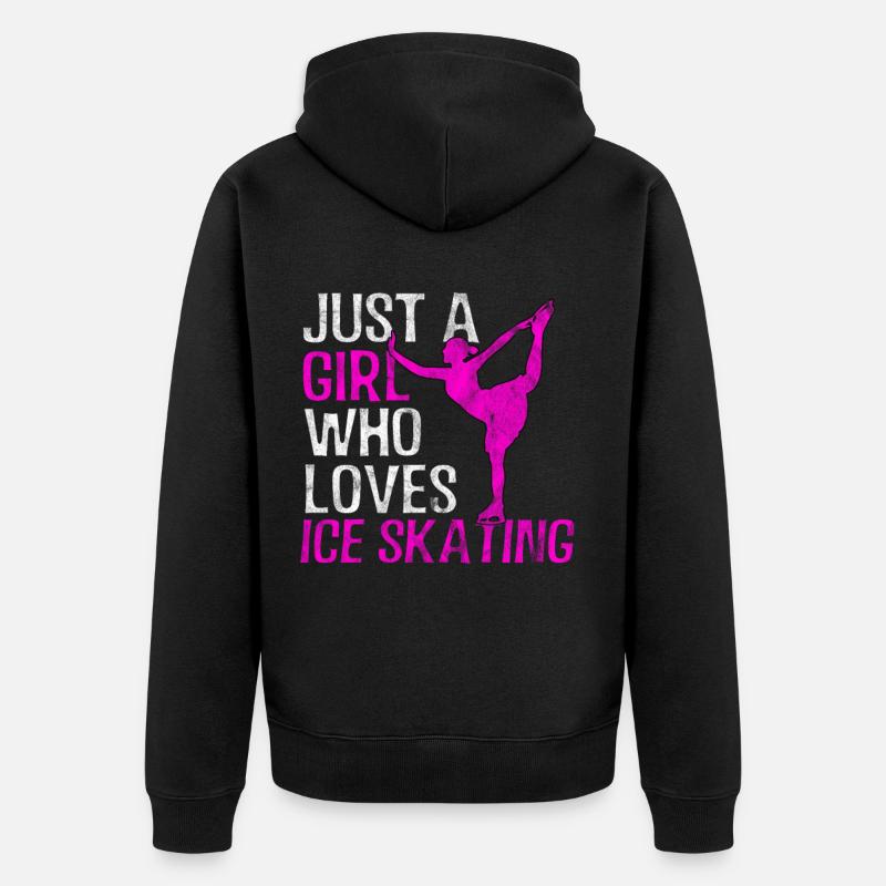 eiskunstlauf Mädchen - Unisex Premium Bio Zip Hoodie - Schwarz