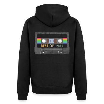 Le meilleur de 1982 - Veste à capuche bio Premium Unisexe - noir - Dos - Nico (187cm)