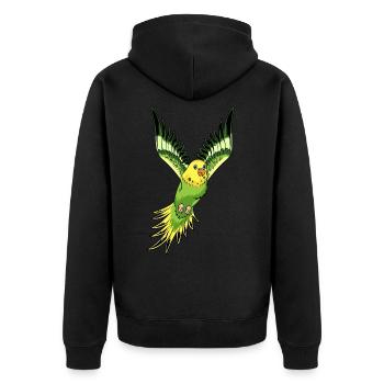 Belle perruche colorée vole. conception - Veste à capuche bio Premium Unisexe - noir - Dos - Nico (187cm)