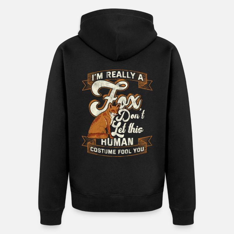 Fuchs - Unisex Premium Bio Zip Hoodie - Schwarz