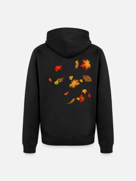Beautiful autumn leaves - Unisex Premium Organic Zip Hoodie - black