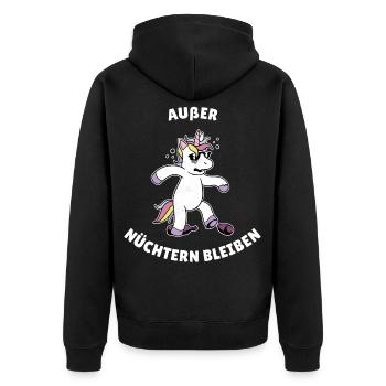 Together we can do everything except stay sober - Unisex Premium Organic Zip Hoodie - black - Back - Nico (187cm)