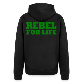 Rebelle pour la vie - Veste à capuche bio Premium Unisexe - noir - Dos - Nico (187cm)