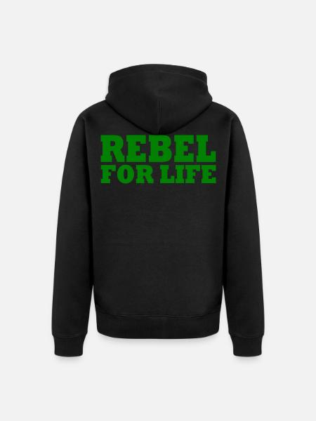 Rebel for life - Unisex Premium Organic Zip Hoodie - black