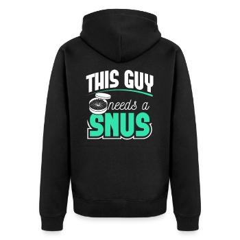 Snus rauchfrei Nichtraucher Nikotin Antiraucher - Unisex Premium Bio Zip Hoodie - Schwarz - Hinten - Nico (187cm)