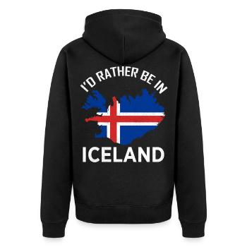 Je serais plutôt en Islande Island Europe Nordic - Veste à capuche bio Premium Unisexe - noir - Dos - Nico (187cm)