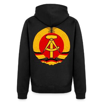 Logo DDR Armoirs Ährenkranz Marteau et faucille - Veste à capuche bio Premium Unisexe - noir - Dos - Nico (187cm)