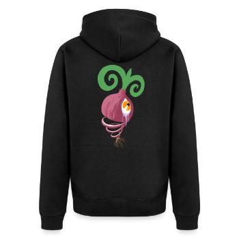 Crying onion - Unisex Premium Organic Zip Hoodie - black - Back - Nico (187cm)