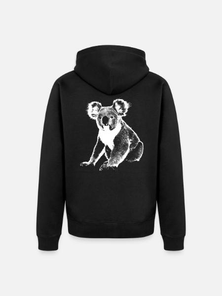 Koala - Unisex Premium Bio Zip Hoodie - Schwarz