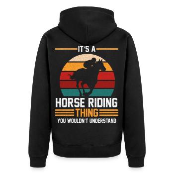 Cadeau de professeur d'équitation - Veste à capuche bio Premium Unisexe - noir - Dos - Nico (187cm)