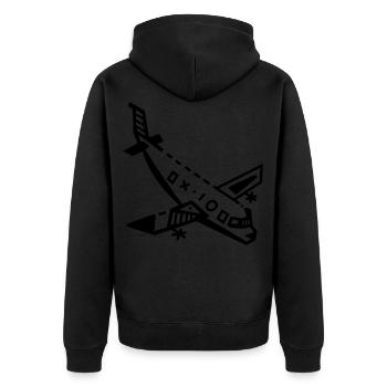 Dessin volant avion - Veste à capuche bio Premium Unisexe - noir - Dos - Nico (187cm)
