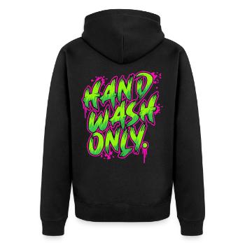hand wash only Car Detailing Auto Handwäsche - Unisex Premium Bio Zip Hoodie - Schwarz - Hinten - Nico (187cm)