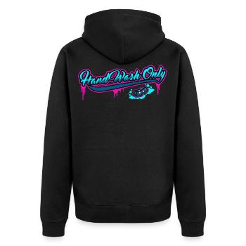 hand wash only Car Detailing Auto Handwäsche - Unisex Premium Bio Zip Hoodie - Schwarz - Hinten - Nico (187cm)