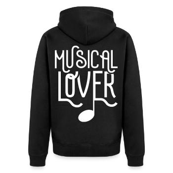 Musical Liebhaber Fest Musicals Festival Musik - Unisex Premium Bio Zip Hoodie - Schwarz - Hinten - Nico (187cm)