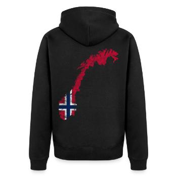 Norvège Drapeau norvégien Contours Scandinavie - Veste à capuche bio Premium Unisexe - noir - Dos - Nico (187cm)