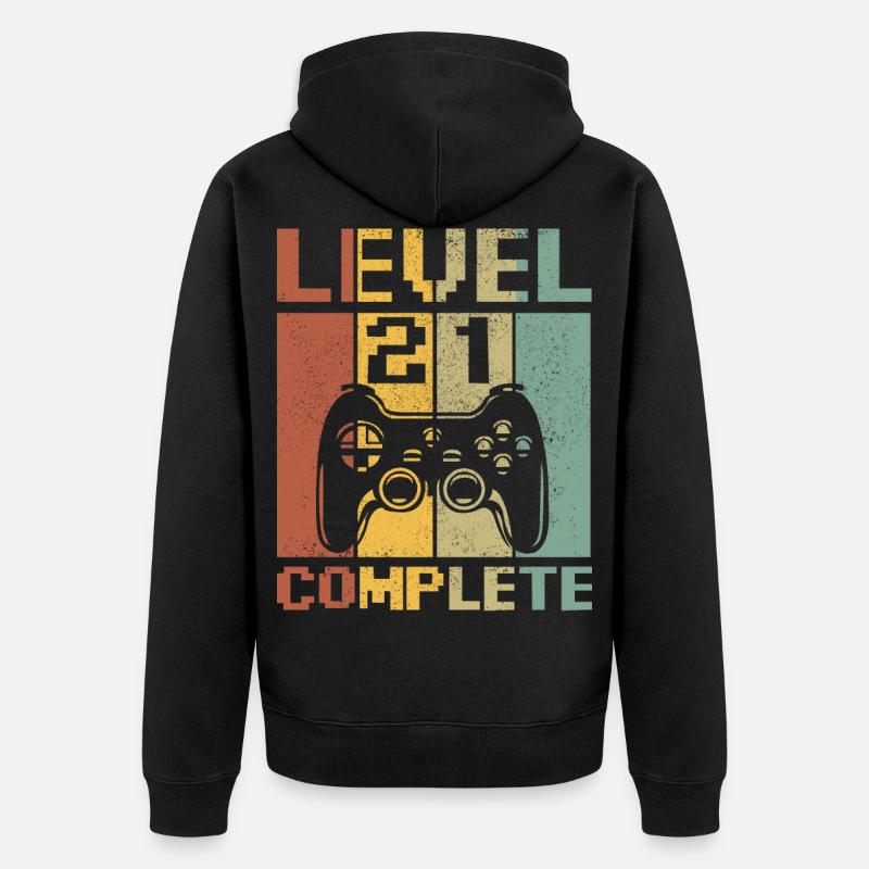 Level 21 complete - Veste à capuche bio Premium Unisexe - noir