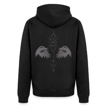 Boussole viking Odin Raben Vegvisir Hugin Munin - Veste à capuche bio Premium Unisexe - noir - Dos - Nico (187cm)