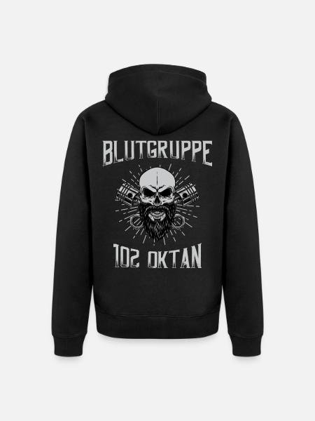 Blood group 102 octane gasoline in the blood - Unisex Premium Organic Zip Hoodie - black
