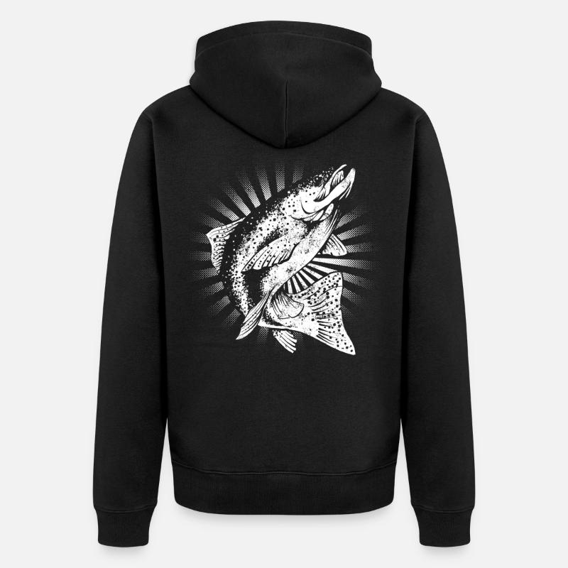 Truite - Veste à capuche bio Premium Unisexe - noir