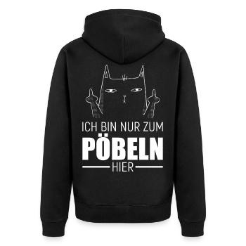 Je suis juste ici pour me moquer - Veste à capuche bio Premium Unisexe - noir - Dos - Nico (187cm)