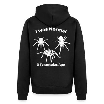 Vogelspinne - Unisex Premium Bio Zip Hoodie - Schwarz - Hinten - Nico (187cm)