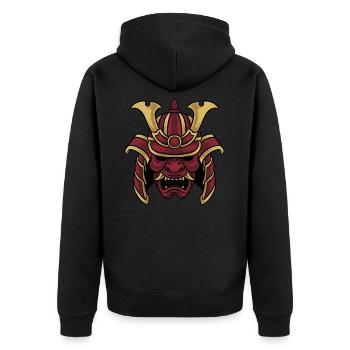 Masque de samouraï Warrior - Veste à capuche bio Premium Unisexe - noir - Dos - Nico (187cm)