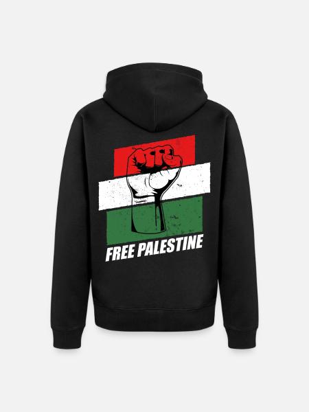 Free Palestine - Unisex Premium Bio Zip Hoodie - Schwarz