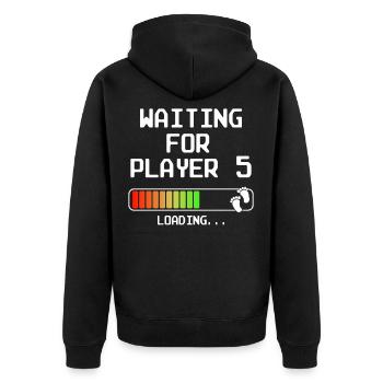 Third Time Dad Mom Father Mother Third Child - Unisex Premium Organic Zip Hoodie - black - Back - Nico (187cm)