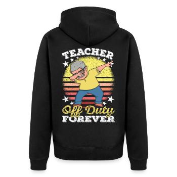 Professeur d’anglais Pension Pension professeur Pension - Veste à capuche bio Premium Unisexe - noir - Dos - Nico (187cm)
