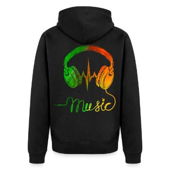 Reggae Musique Afrique Jamaica Rastafari - Veste à capuche bio Premium Unisexe - noir - Dos - Nico (187cm)