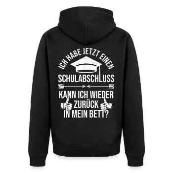 Schulabschluss Abschluss Abi Realschule Abitur - Unisex Premium Bio Zip Hoodie - Schwarz - Hinten - Nico (187cm)