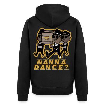 Sarg Tänzer Meme Wanna Dance Coffin - Unisex Premium Bio Zip Hoodie - Schwarz - Hinten - Nico (187cm)