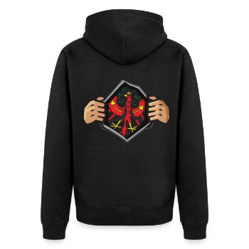 Tyrol tyrolien héros super-héros aigle sur la poitrine - Veste à capuche bio Premium Unisexe - noir - Dos - Nico (187cm)