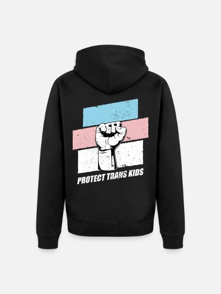 Protect Trans Kids - Unisex Premium Organic Zip Hoodie - black
