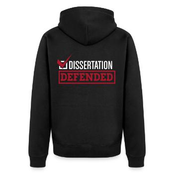 Dissertation Defended | Graduate School PhD Thesis - Unisex Premium Bio Zip Hoodie - Schwarz - Hinten - Nico (187cm)