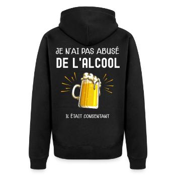 Biere pression cadeau humour drôle apéro - Veste à capuche bio Premium Unisexe - noir - Dos - Nico (187cm)