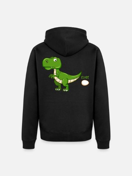 PLOPP T-Rex - Unisex Premium Bio Zip Hoodie - Schwarz