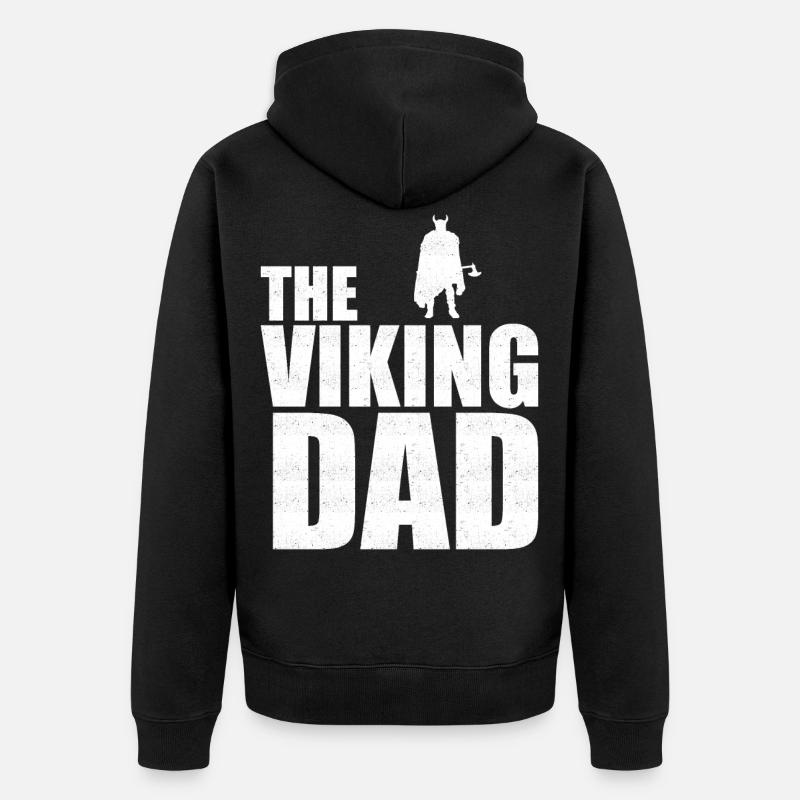 Viking papa père - Veste à capuche bio Premium Unisexe - noir